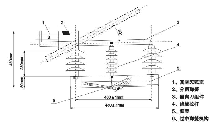 FZW32-12/T630-20系列户外交流高压真空断路器负荷开关