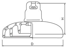 LXP-100 标准型盘形悬式玻璃绝缘子