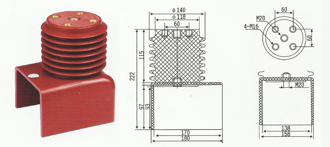 12KV连体绝缘子1600A~3150A（PT车、隔离车专用）
