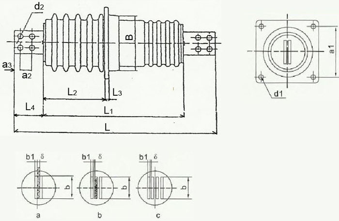 CWWL-10KV/2000-4000A户内外铝导体高压穿墙套管